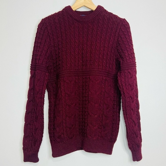 Fisherman Knit Merino Wool Double Knit Sweater Small - Picture 1 of 5